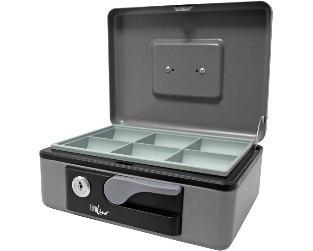 BÜROLINE Geldkassette 19,7x15,4x8cm 168419 grau 6-teilig