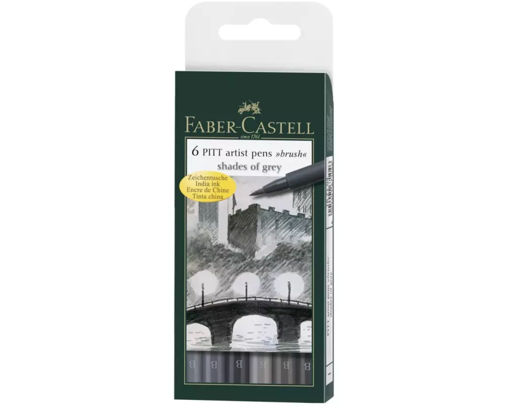 Faber-Castell Tuschestift Pitt Artist Pen Shades of grey 6er Etui
