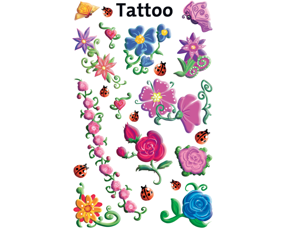 Z-DESIGN Sticker Tattoo 56691 Blumen 3 Stück