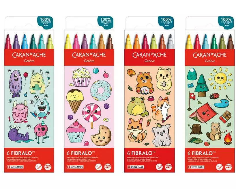 Caran d'Ache Filzstift Set Kawaii Fibralo Candy mit 6 Farben