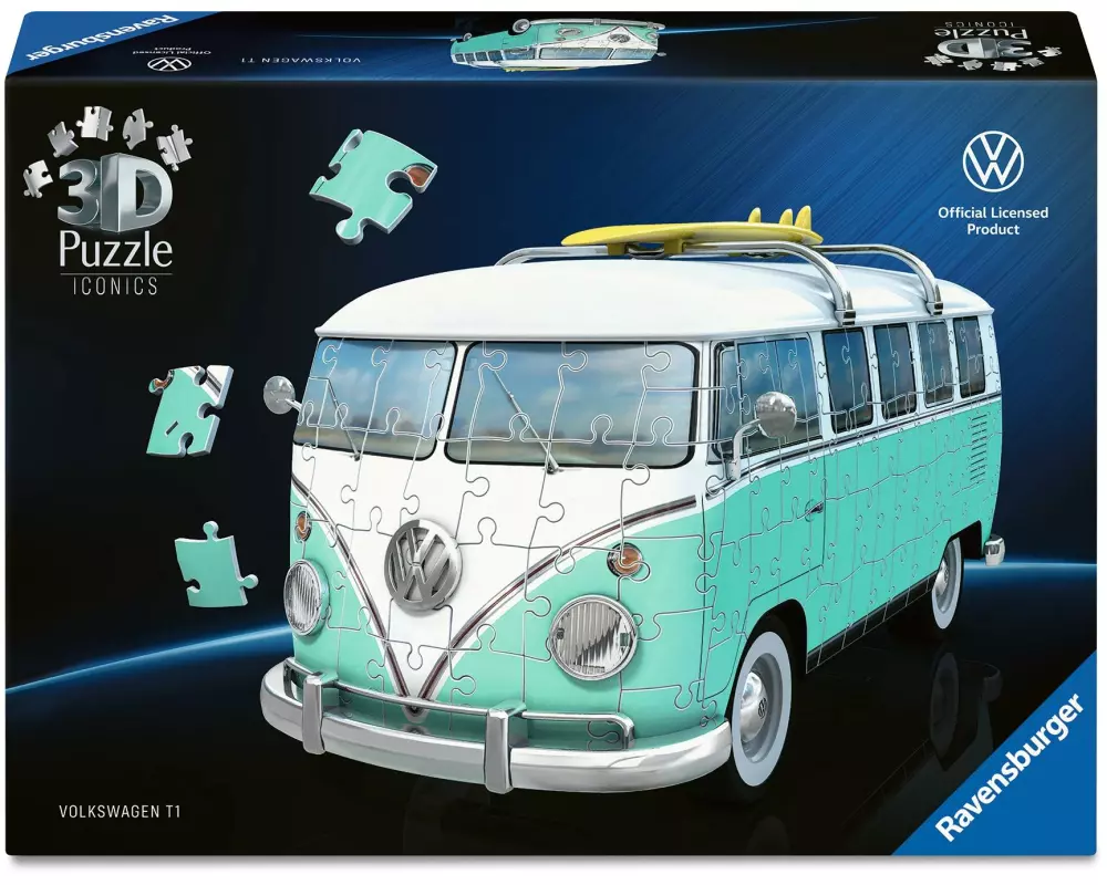 Ravensburger Puzzle 3D Iconics: Volkswagen T1 Chrom Edition