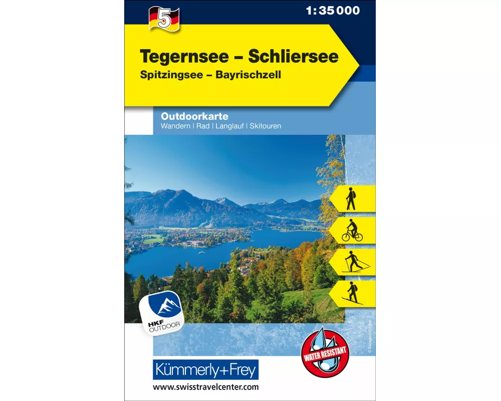 Kümmerly+Frey Outdoorkarte Deutschland 5 Tegernsee, Schliersee 1:35.000