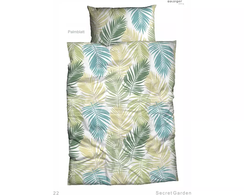 Night Fashion Kopfkissenbezug Palmblatt 65 x 100 cm, Grün