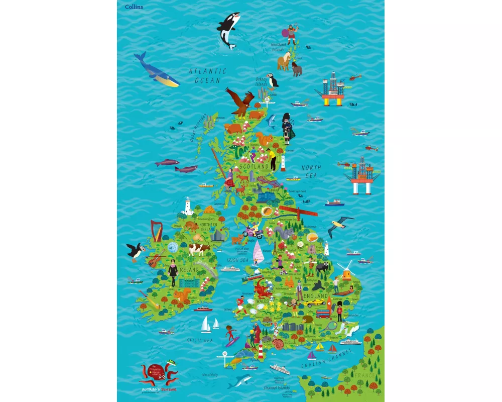 Children’s Wall Map of the United Kingdom and Ireland