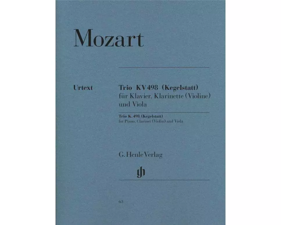 Mozart, Wolfgang Amadeus - Trio Es-Dur KV 498 (Kegelstatt)