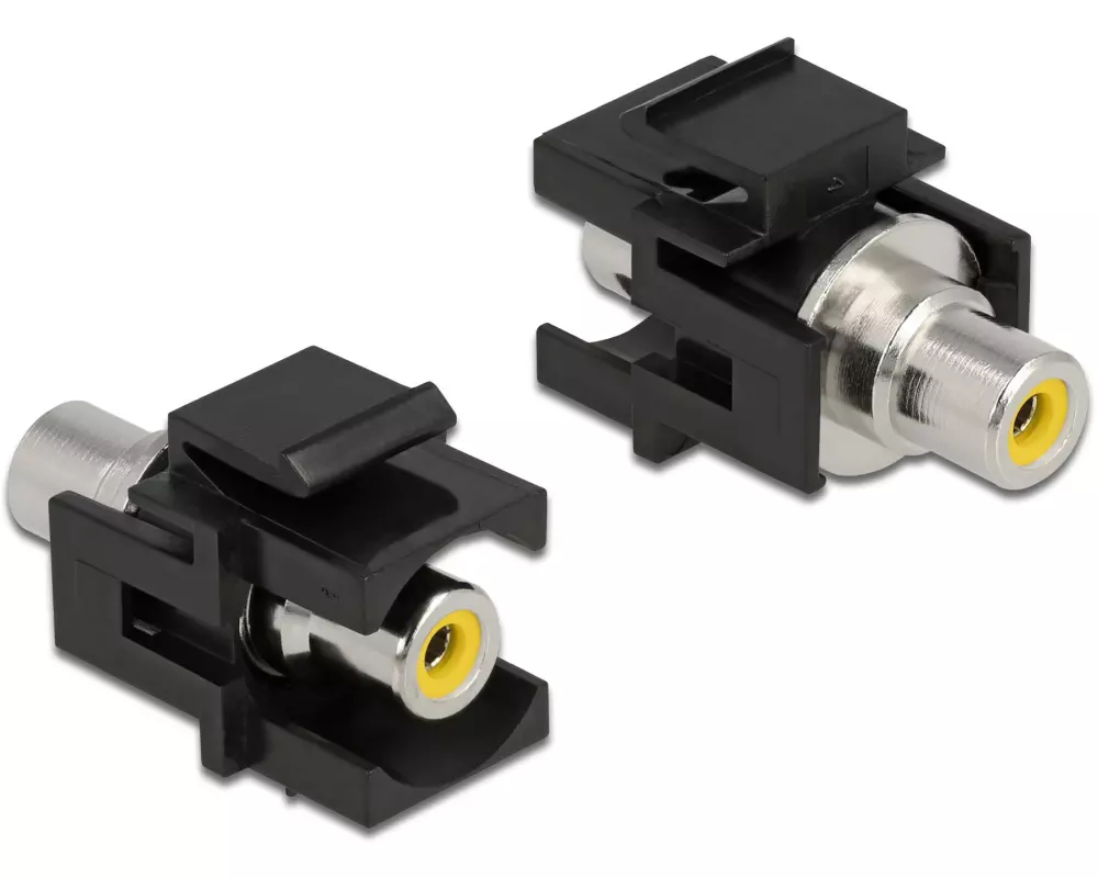 Delock Keystone-Modul Cinch-Buchse auf Cinch-Buchse Gelb / Schwarz