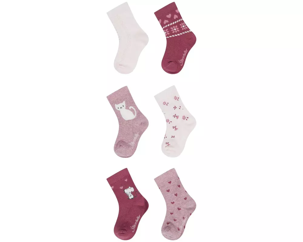 Sterntaler Socken 6er Set Herzen Lichtrosa Gr. 23-26