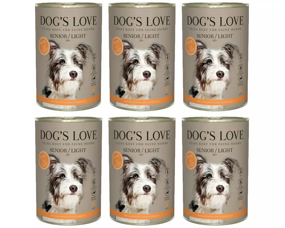 Dog's Love Nassfutter Senior Truthahn, 6 x 400 g