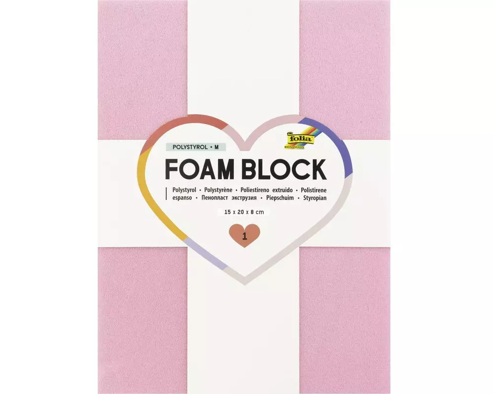 Folia Foam Block, Polystyrol M, 15 x 20 x 8 cm, 1 Stück