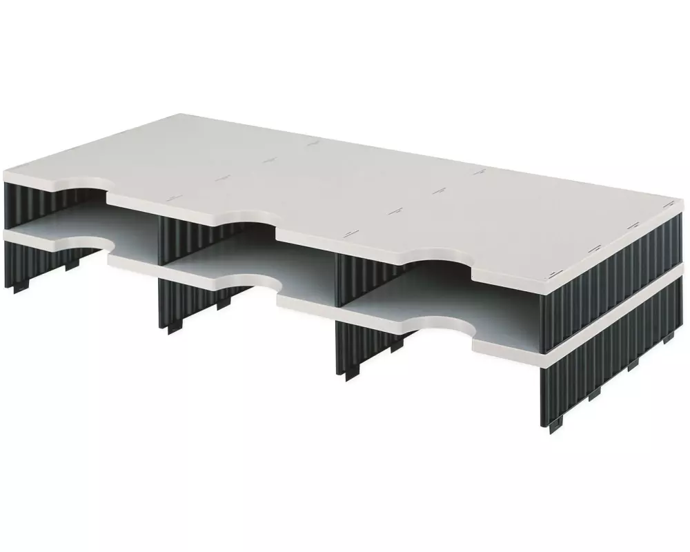 Styro Erweiterungsset Styrodoc Trio C4, Hellgrau/Schwarz, 6 Fächer