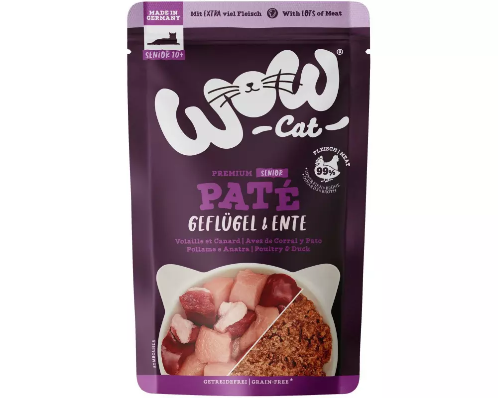 WOW Nassfutter Senior Paté Geflügel & Ente, 125 g
