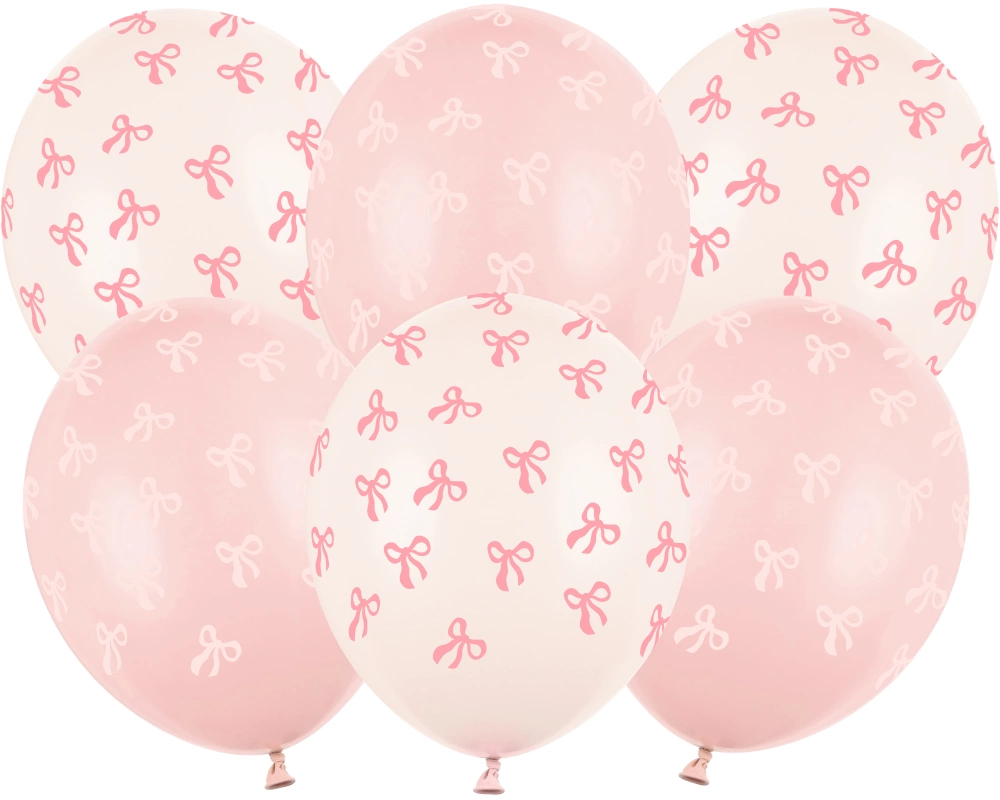 PARTYDECO Ballons 30cm SB14P-340-00 Schleifen 6 Stück
