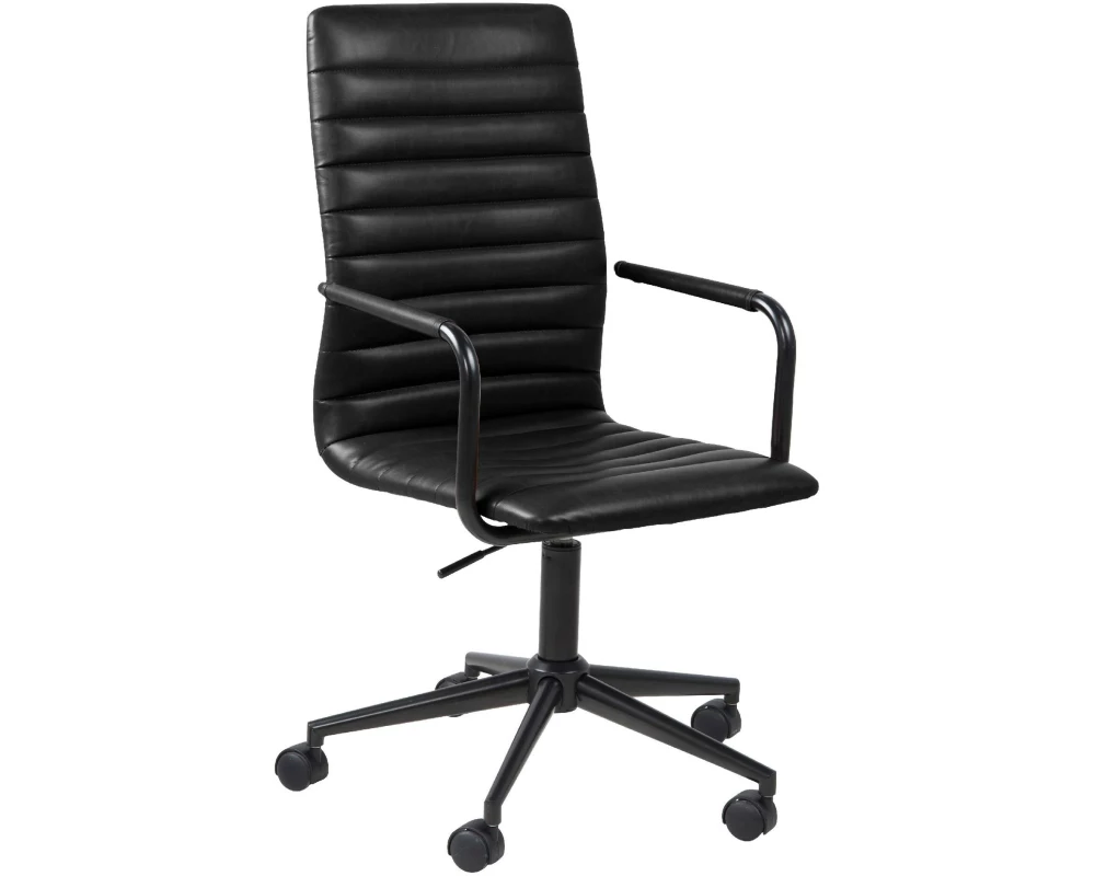 AC Design Bürostuhl Winslow, mit Polsterrücken und Armlehnen, Schwarz