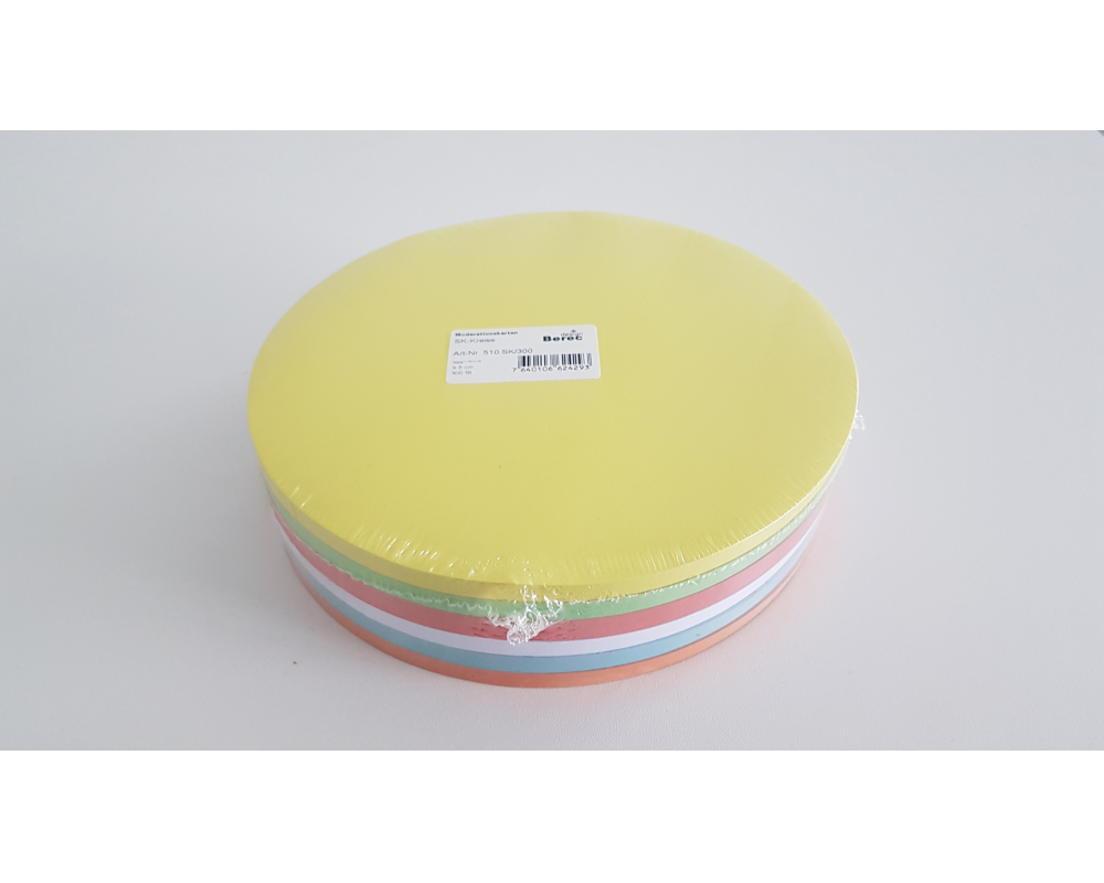 BEREC Karten 6-farbig ass. 510SK/300 Kreis 95mm 300 Stk.