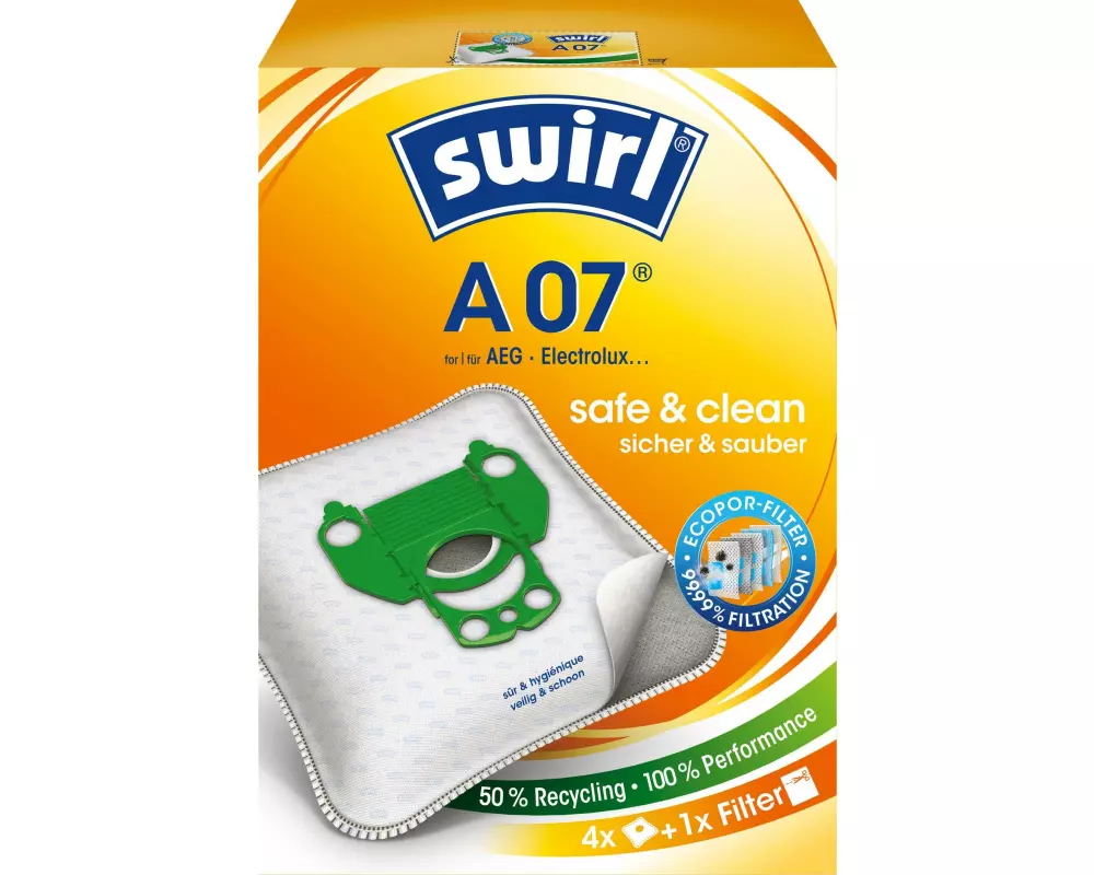Swirl Staubfilterbeutel A 07 4 Stück