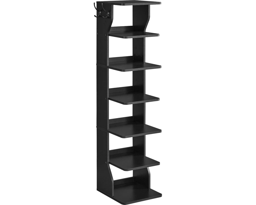 VASAGLE Schuhgestell mit 6 Ablagen 30 x 110.4 cm, Schwarz