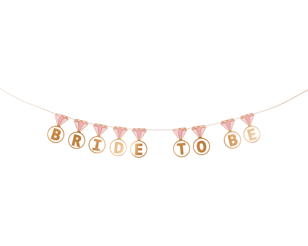 PARTYDECO Girlande 2.5cm GRL102 Bride to be