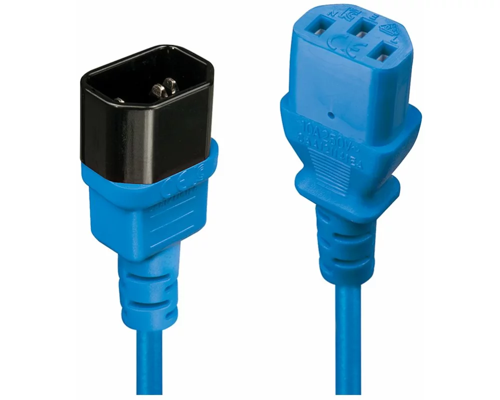 LINDY 2m IEC Extension Lead, Blue