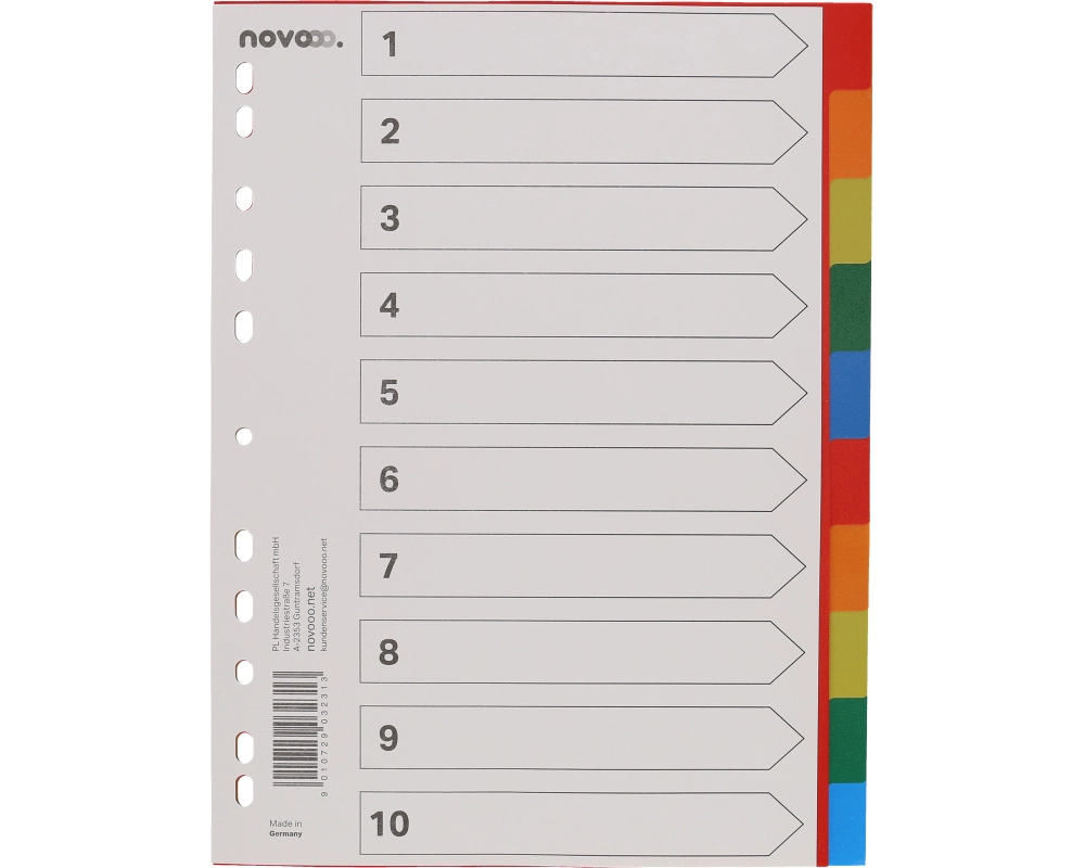 NOVOOO Register PP A4 40982 multicolor 10-teilig