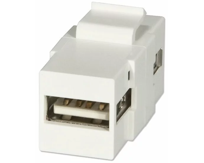 LINDY USB A Double Female keystone module for wall boxes