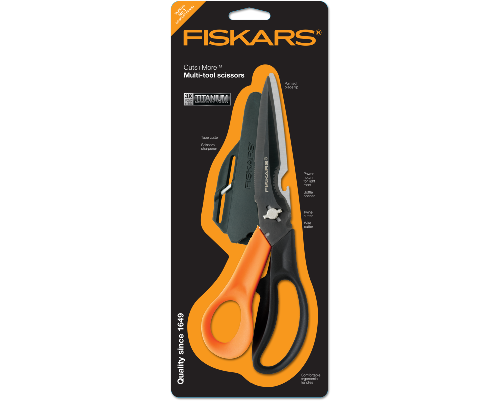 Fiskars Mehrzweckschere 23 cm, Rostfreier Stahl, Rechtshänder