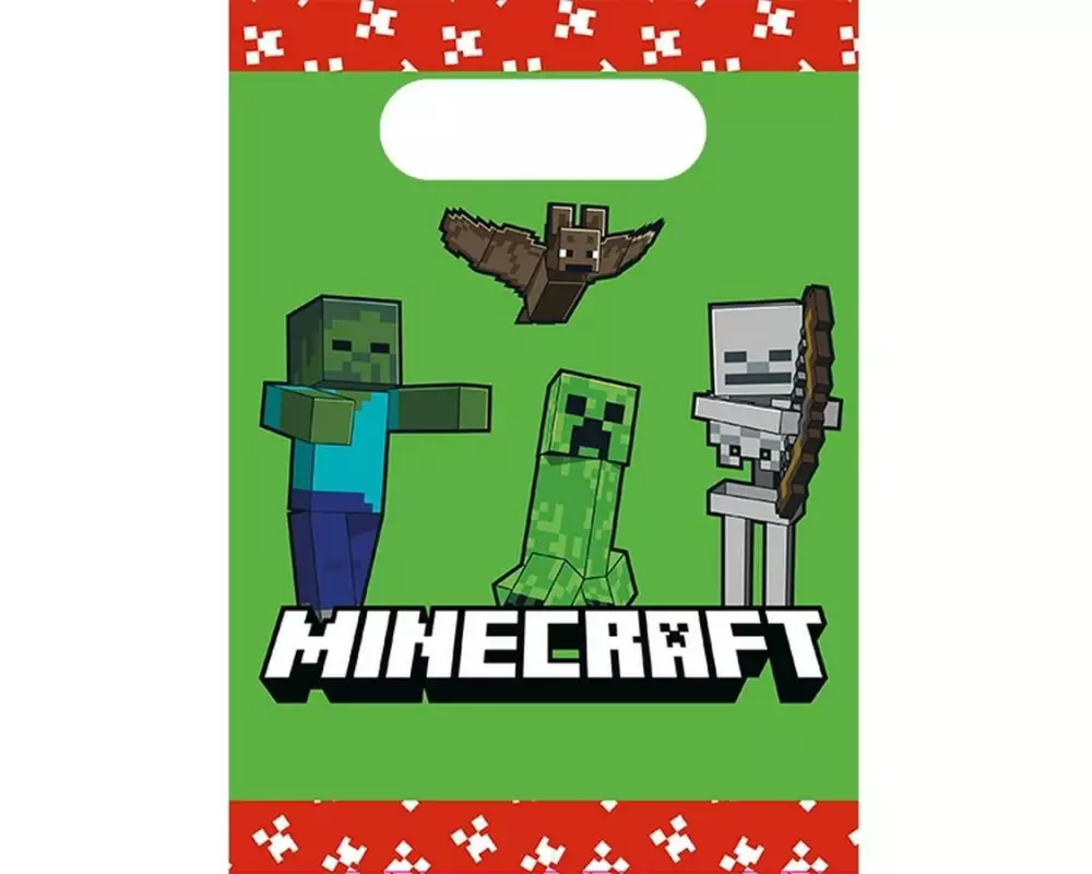 We fiesta Party Geschenktasche Minecraft 4 Stück, Grün/Mehrfarbig