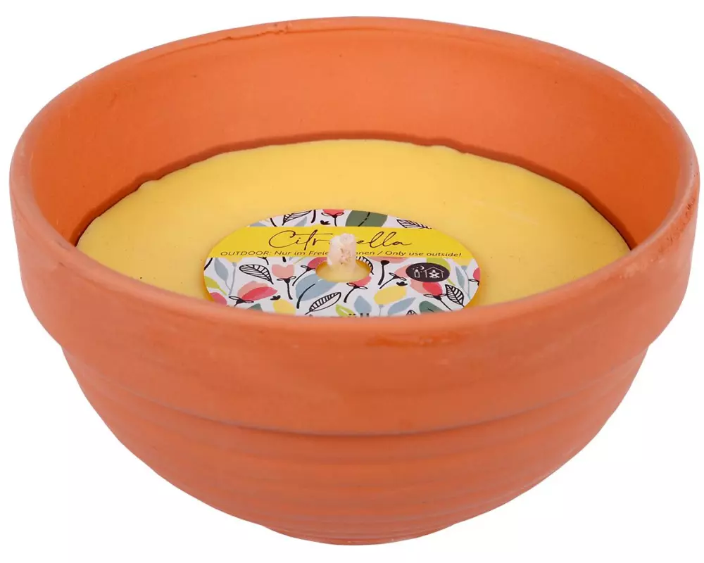 müller Kerzen Gartenkerze Citronella in Tonschale