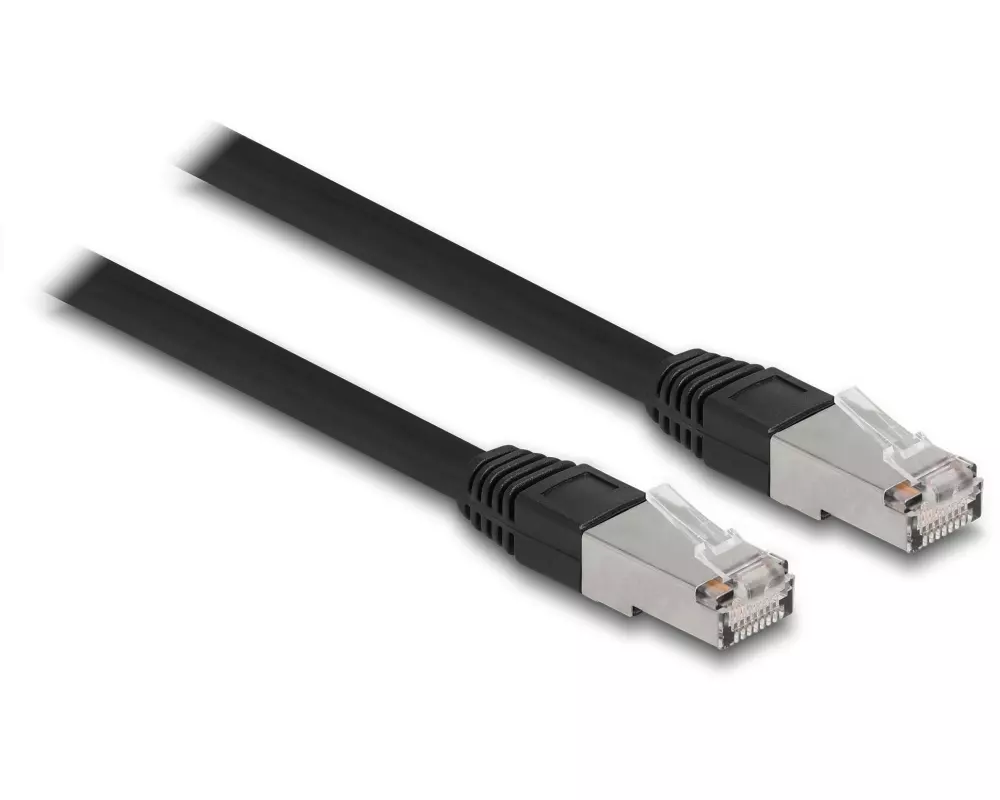Delock Patchkabel Outdoor Cat 6A, S/FTP, 20 m, Schwarz