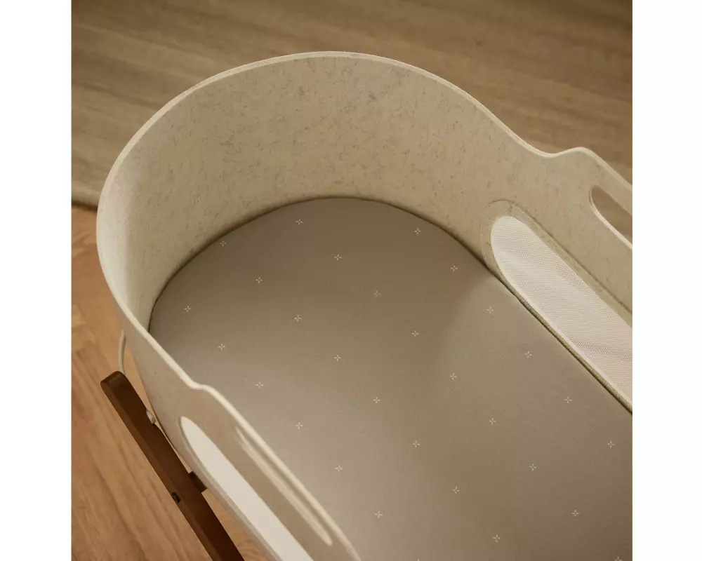 Snüz Fixaleintuch Moseskorb, 2er-Ser 75 x 37.5 cm, Grau/Sage