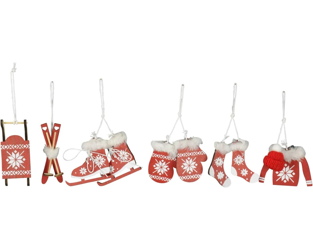 COCON Aufhänger Winter Rot, 6 Stück