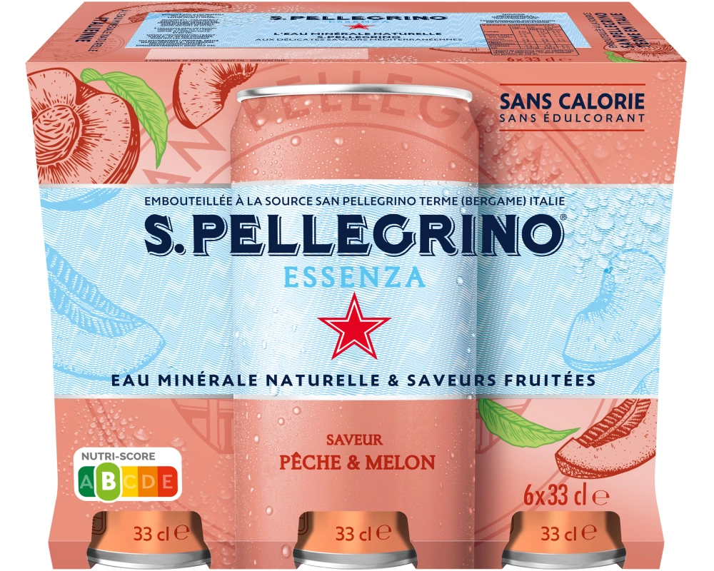 SAN PELLEGRINO Pfirsich-Melone 12602855 Essenza 33 cl, 6 Stk.