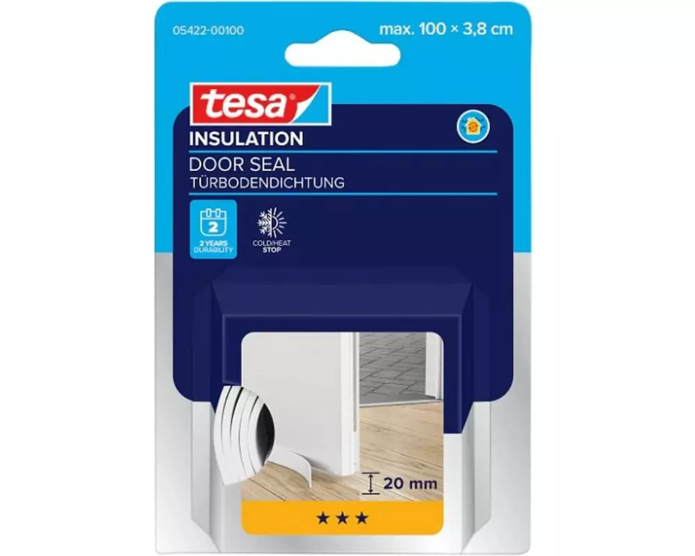 tesa UNIVERSAL Türbodendichtung Schaumstoff Weiss 1 m x 38 mm