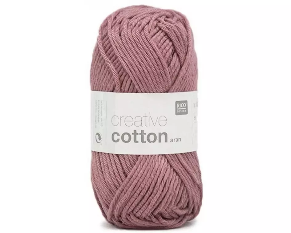 Rico Design Wolle Creative Cotton Aran 50 g, Smokey Berry