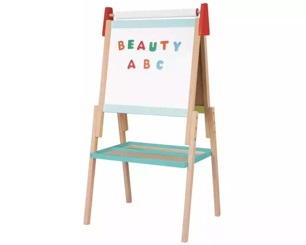 Spielba Holzspielwaren Maltafel Standtafel mit Papierrolle