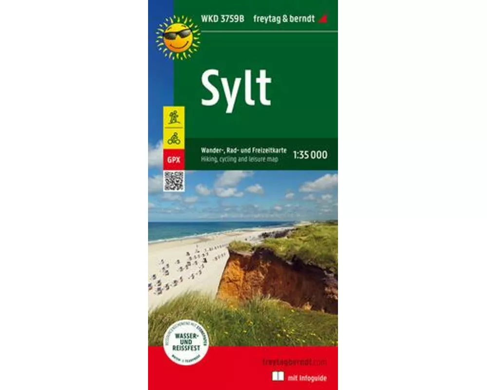 Sylt, Wander-, Rad- und Freizeitkarte 1:35.000, freytag & berndt, WKD 3759B, mit Infoguide
