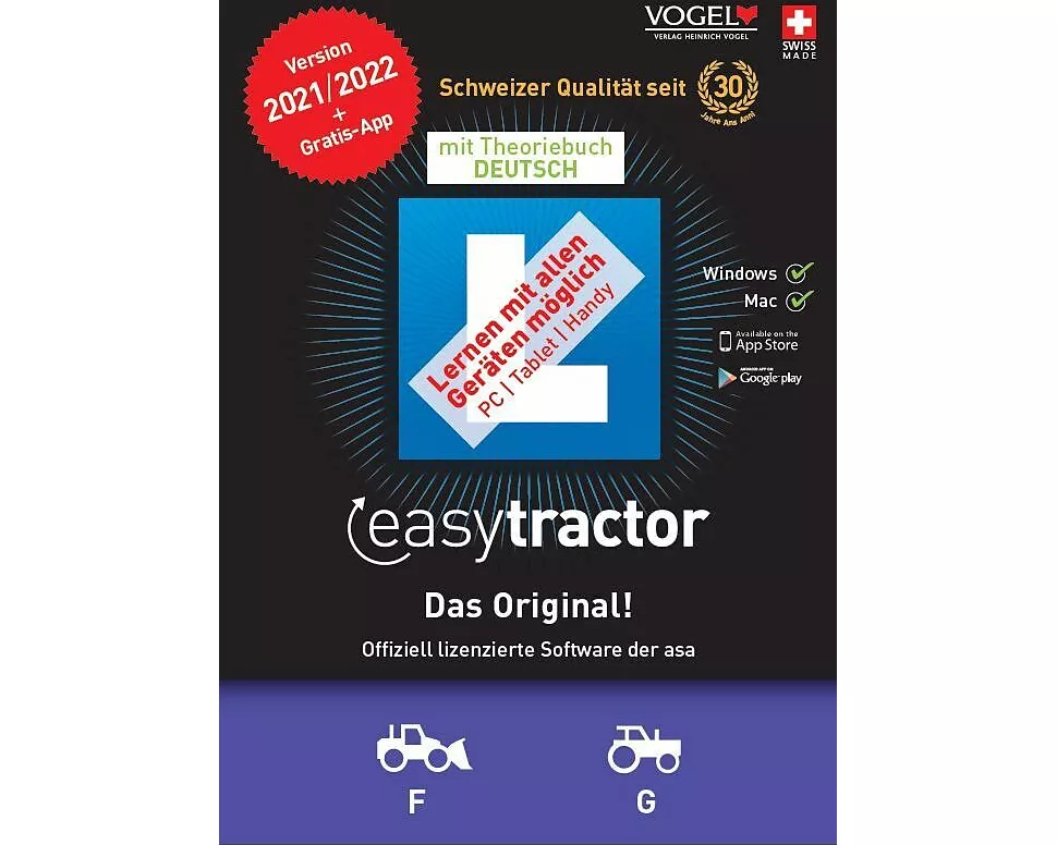 easytractor. Version 2021. Software mit Theoriebuch DEUTSCH