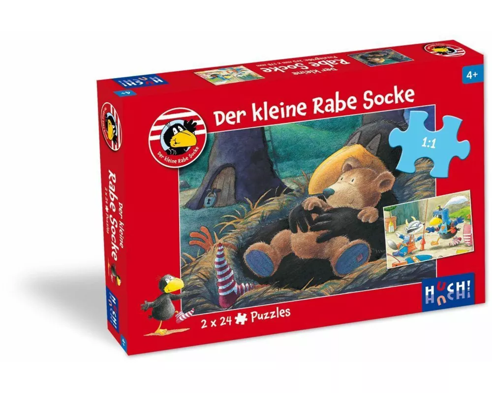 Der kleine Rabe Socke - Puzzle 1. 2 Puzzle mit 24 Teilen