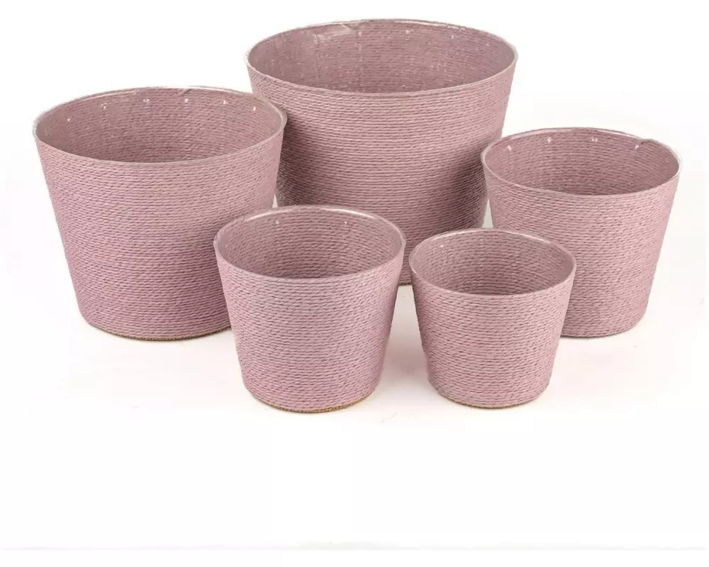 CHALET Kordelkorb Kornelia XL 19 x 19 x 16 cm, Rosa