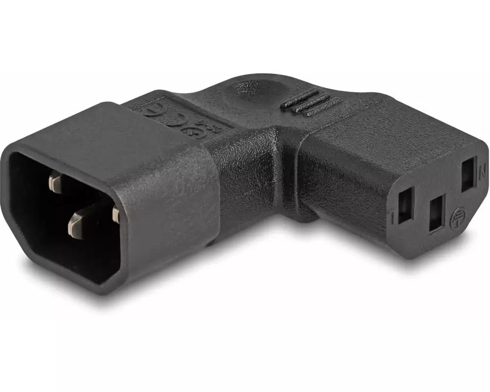 Delock Adapterstecker IEC60320 C13 - C14, gewinkelt L/R