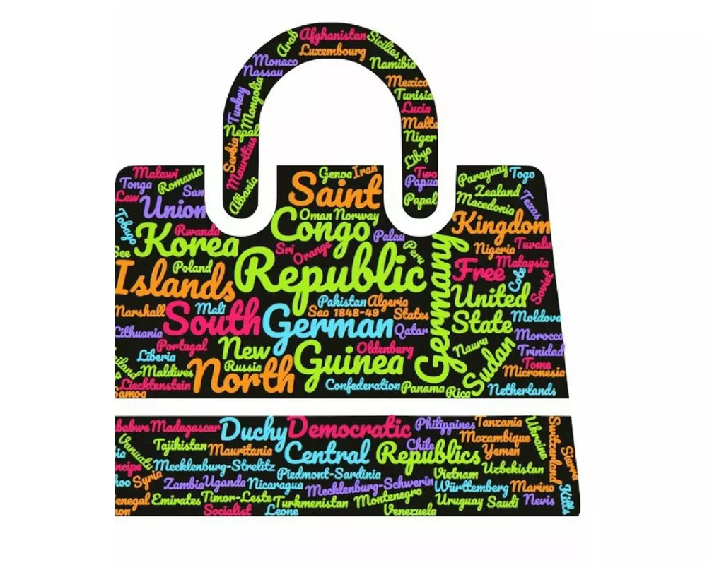 world countries suitcase themed creative blank journal