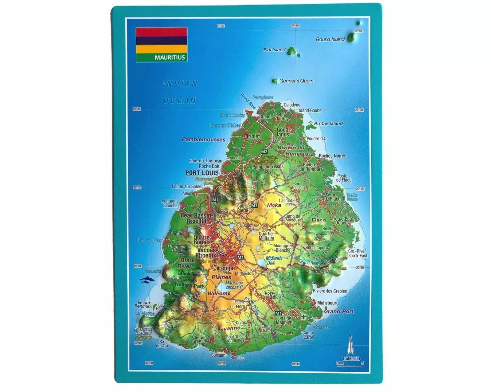 Reliefpostkarte Mauritius