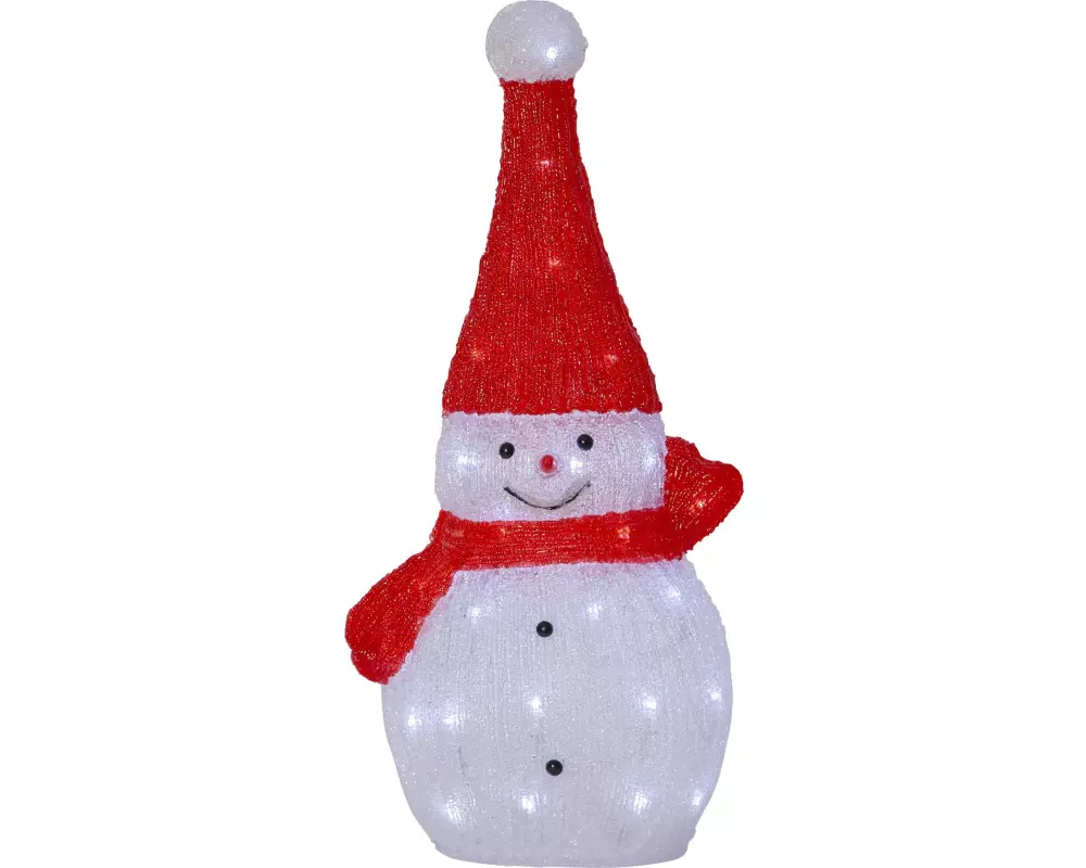 Star Trading LED-Figur Crystalo Schneemann, 59 cm, Weiss