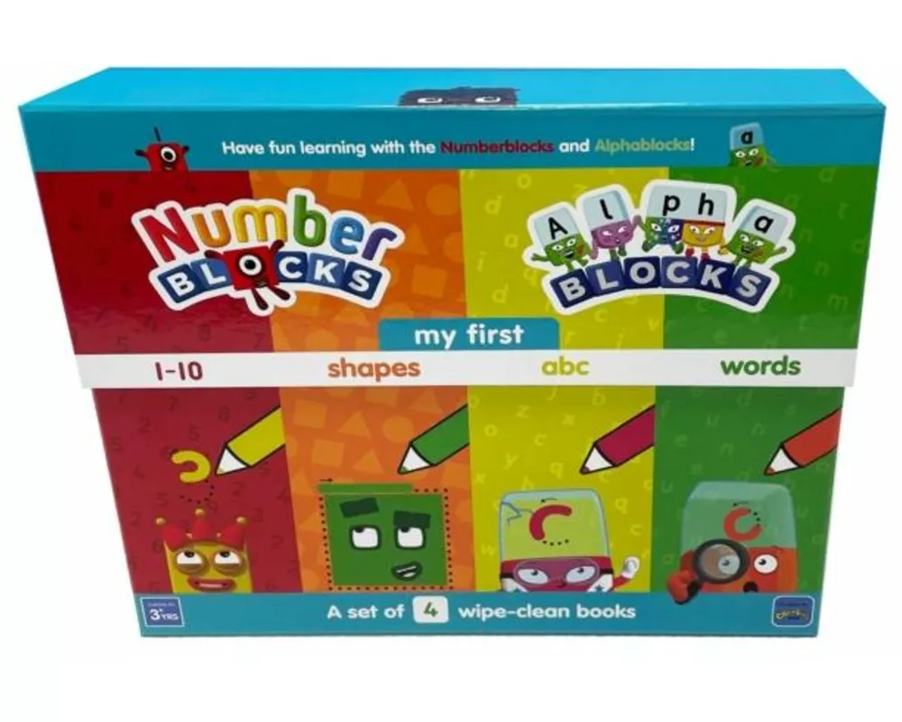 Numberblocks and Alphablocks: My First Numbers and Letters Set (4 wipe-clean books with pens included)