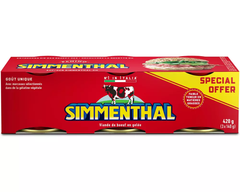 Simmenthal Konserven Rindfleisch in Gelee 3 x 140 g