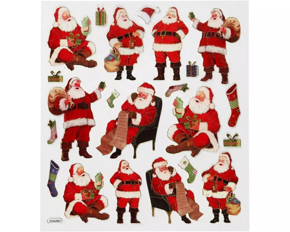 Creativ Company Weihnachtssticker Klassischer Nikolaus Weihnachten