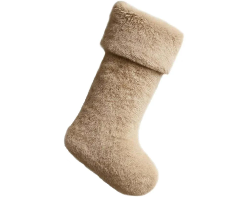 Conceptum Hypnose Weihnachtssocken Plüsch Beige