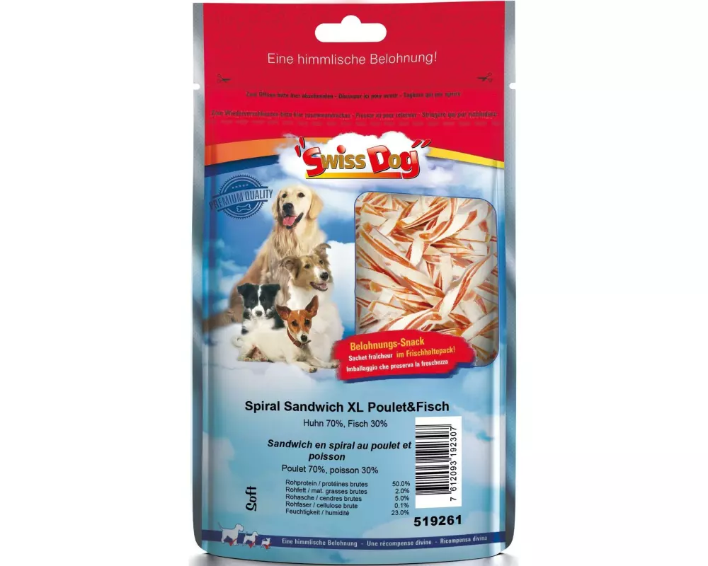 SwissDog Leckerli Spiral Sandwich XL Chicken & Fish 400 g
