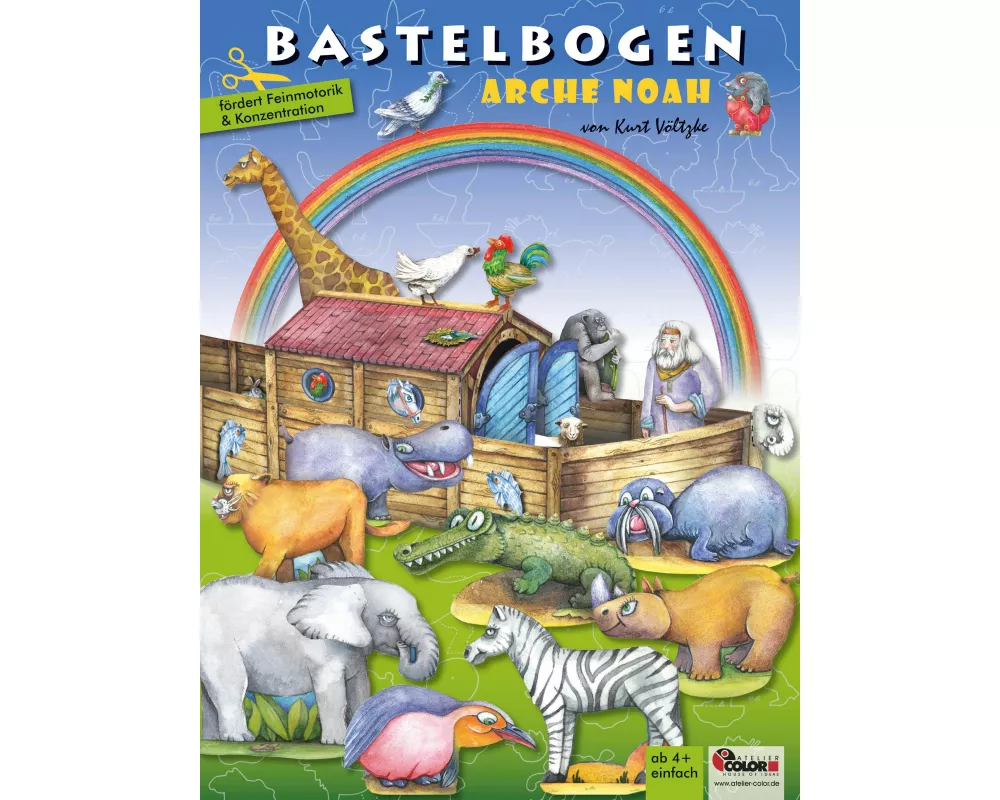 Arche Noah basteln aus Papier Bastelbogen Ausschneidebogen