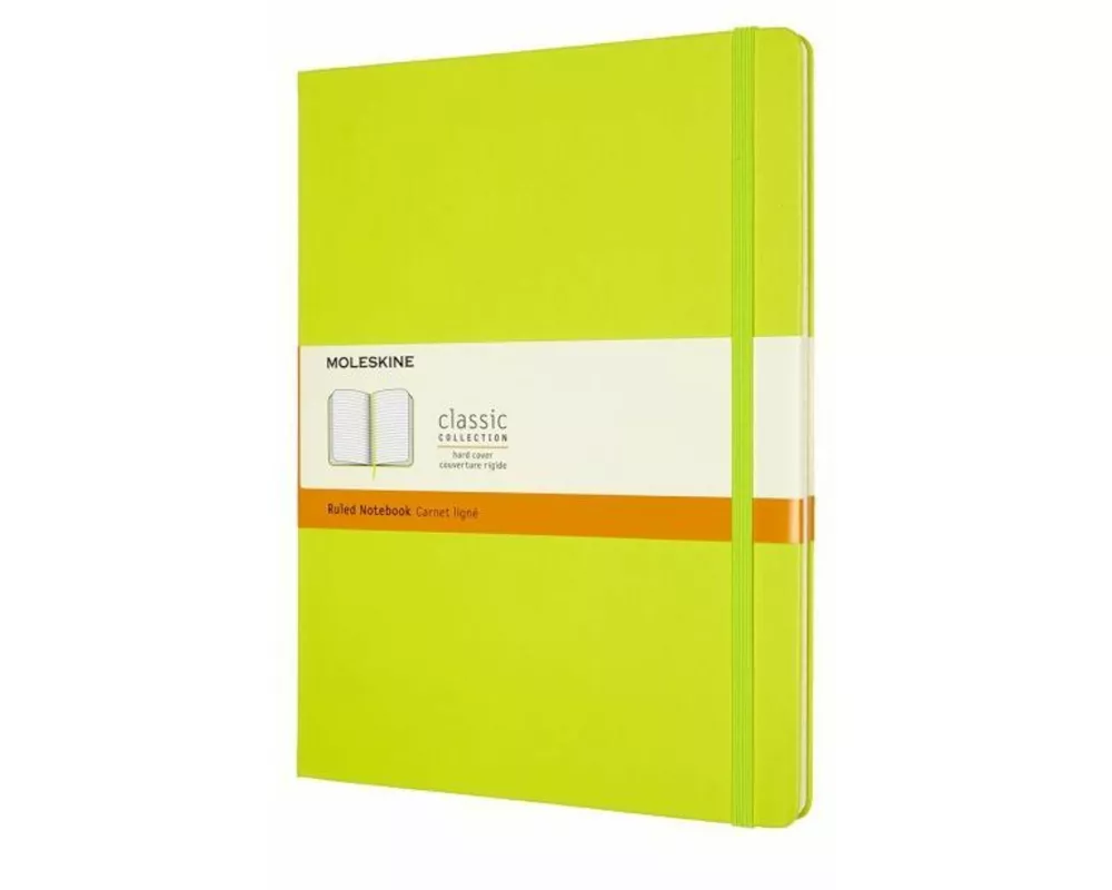 Moleskine Notizbuch XL, Liniert, Fester Einband, Limetten Grün