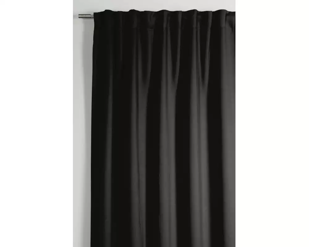 Gardinia Nachtvorhang mit Schlaufe Dimout 140 cm x 245 cm, Schwarz